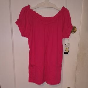 NWT Philosophy | Vibrant Pink Ruffle Blouse